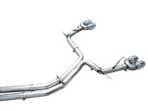 Audi S6 Performance Exhaust - AWE Tuning - Cat-Back, Track Edition - Chrome Silver - `19-`23